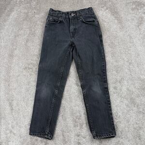 Vtg 1990s Levi's Orange Tab Black Denim Jeans Size 7 Child Straight Leg